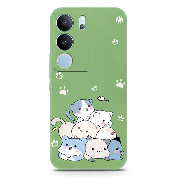 Cute Design Soft Phone Case - Silica Gel Case - LightGreen - Vivo S17 Pro