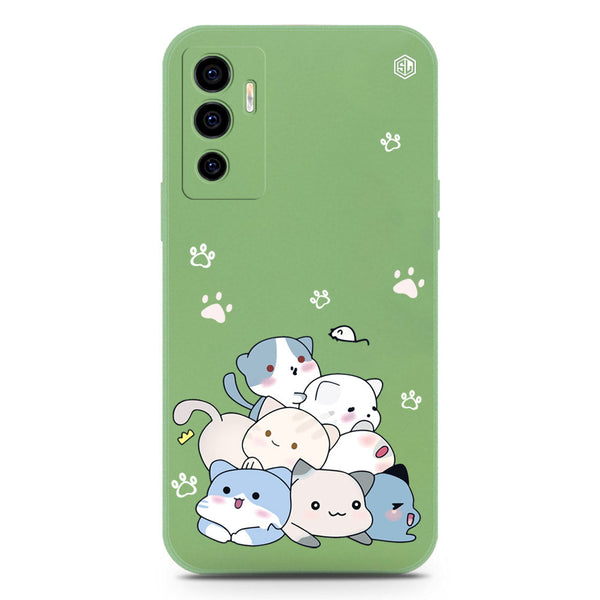 Cute Design Soft Phone Case - Silica Gel Case - LightGreen - Vivo V23e 5G