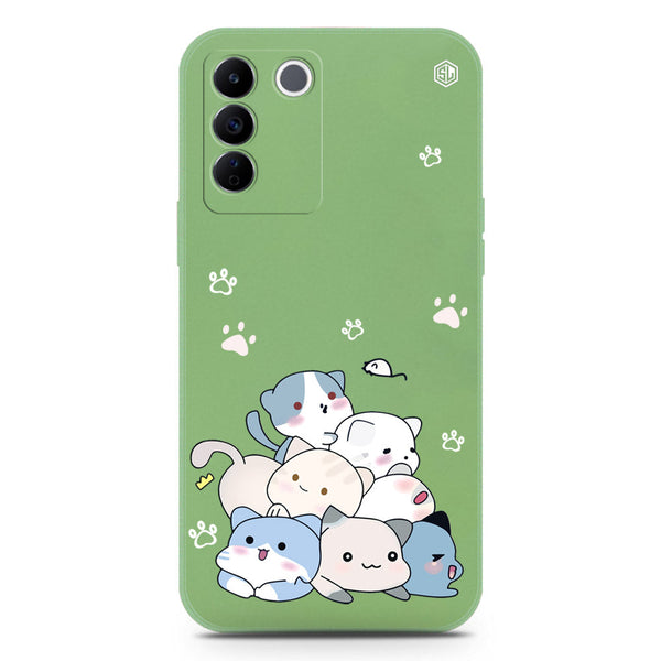 Cute Design Soft Phone Case - Silica Gel Case - LightGreen - Vivo V27e