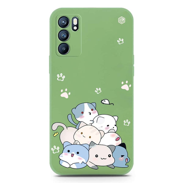 Cute Design Soft Phone Case - Silica Gel Case - LightGreen - Oppo Reno 6 Pro 5G