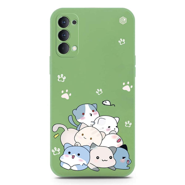 Cute Design Soft Phone Case - Silica Gel Case - LightGreen - Oppo Reno 4 5G