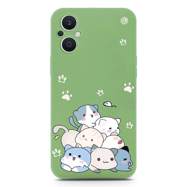 Cute Design Soft Phone Case - Silica Gel Case - LightGreen - Oppo F21 Pro 5G