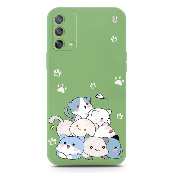 Cute Design Soft Phone Case - Silica Gel Case - LightGreen - Oppo A74