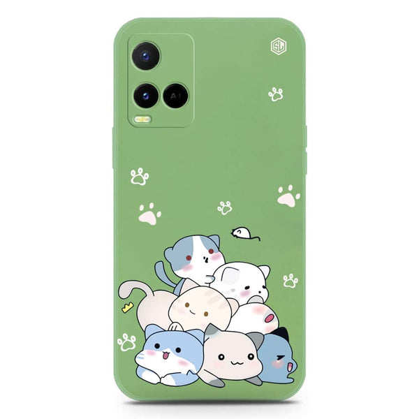 Cute Design Soft Phone Case - Silica Gel Case - LightGreen - Vivo Y21s