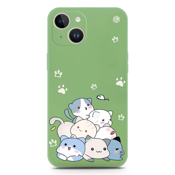 Cute Design Soft Phone Case - Silica Gel Case - LightGreen - iPhone 14 Plus