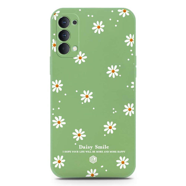 Daisy Smile Design Soft Phone Case - Silica Gel Case - LightGreen - Oppo Reno 4 5G