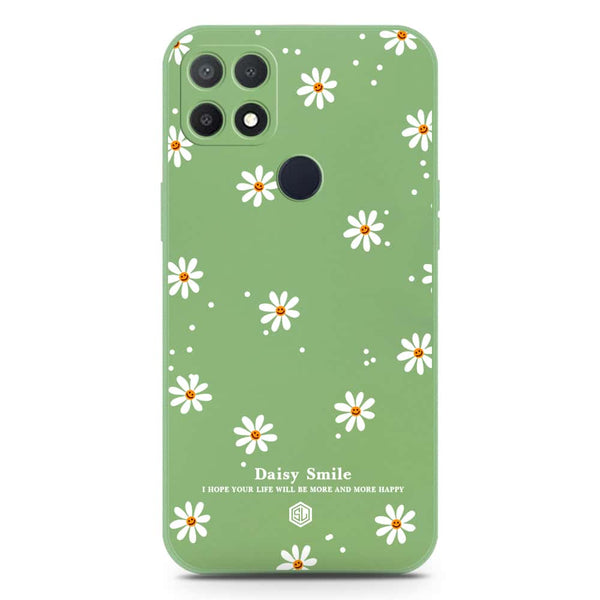 Daisy Smile Design Soft Phone Case - Silica Gel Case - LightGreen - Oppo A35