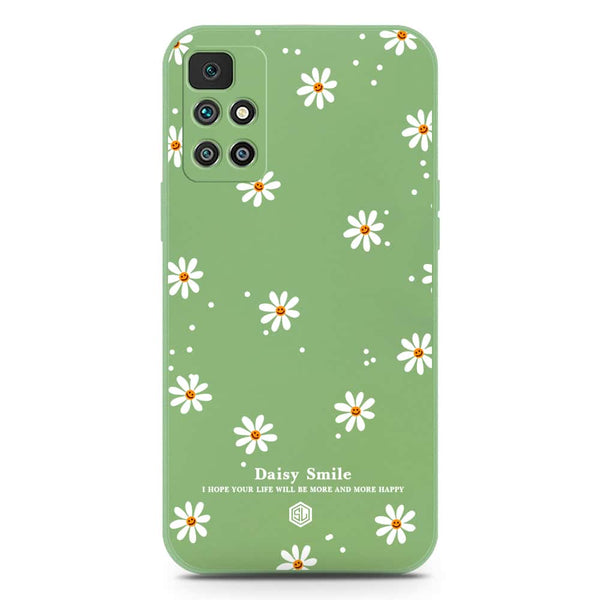 Daisy Smile Design Soft Phone Case - Silica Gel Case - LightGreen - Xiaomi Redmi 10 Prime