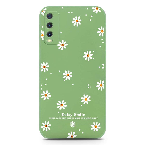 Daisy Smile Design Soft Phone Case - Silica Gel Case - LightGreen - Vivo Y20i