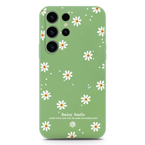 Daisy Smile Design Soft Phone Case - Silica Gel Case - LightGreen - Samsung Galaxy S23 Ultra 5G