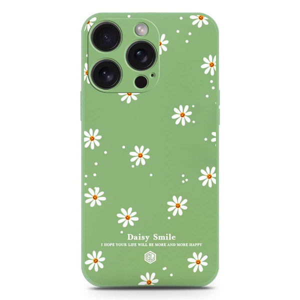 Daisy Smile Design Soft Phone Case - Silica Gel Case - LightGreen - iPhone 15 Pro