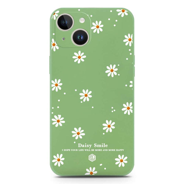 Daisy Smile Design Soft Phone Case - Silica Gel Case - LightGreen - iPhone 14 Plus