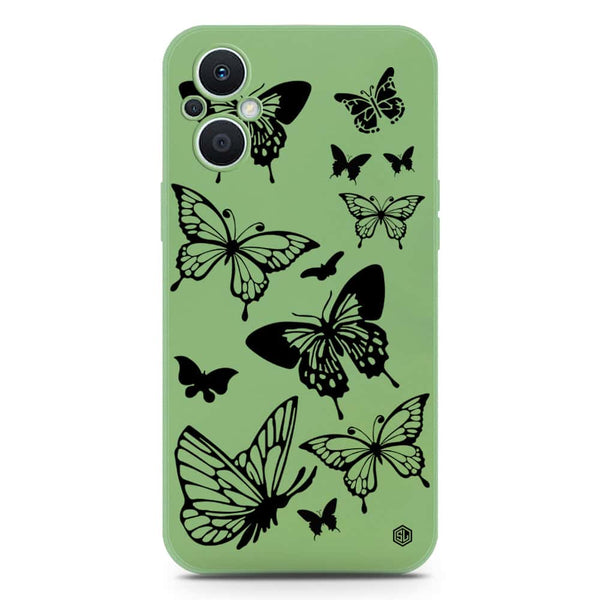 Cute Butterfly Design Soft Phone Case - Silica Gel Case - LightGreen - Oppo Reno7 Z 5G