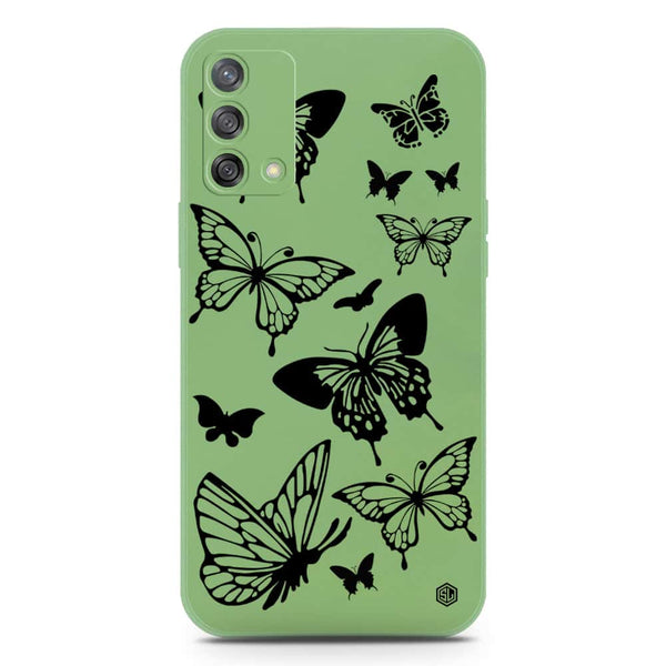 Cute Butterfly Design Soft Phone Case - Silica Gel Case - LightGreen - Oppo Reno 6 Lite