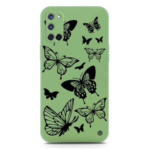 Cute Butterfly Design Soft Phone Case - Silica Gel Case - LightGreen - Oppo A52