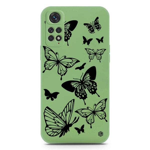 Cute Butterfly Design Soft Phone Case - Silica Gel Case - LightGreen - Xiaomi Redmi Note 11 4G