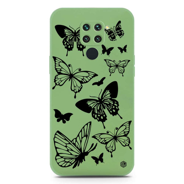 Cute Butterfly Design Soft Phone Case - Silica Gel Case - LightGreen - Xiaomi Redmi Note 9