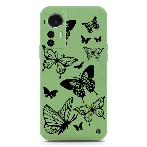 Cute Butterfly Design Soft Phone Case - Silica Gel Case - LightGreen - Xiaomi 12