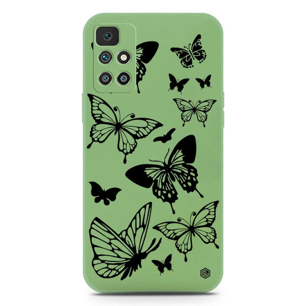 Cute Butterfly Design Soft Phone Case - Silica Gel Case - LightGreen - Xiaomi Redmi 10 Prime