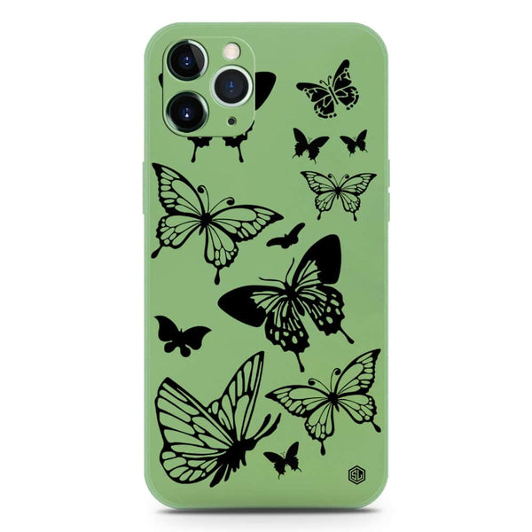 Cute Butterfly Design Soft Phone Case - Silica Gel Case - LightGreen - iPhone 11 Pro Max