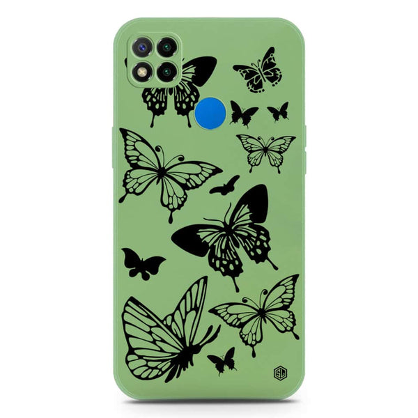 Cute Butterfly Design Soft Phone Case - Silica Gel Case - LightGreen - Xiaomi Redmi 9C