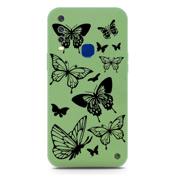 Cute Butterfly Design Soft Phone Case - Silica Gel Case - LightGreen - Vivo Y12