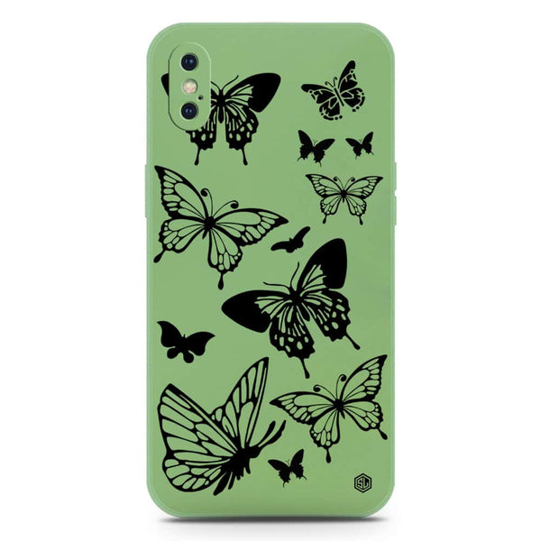 Cute Butterfly Design Soft Phone Case - Silica Gel Case - LightGreen - iPhone XS Max