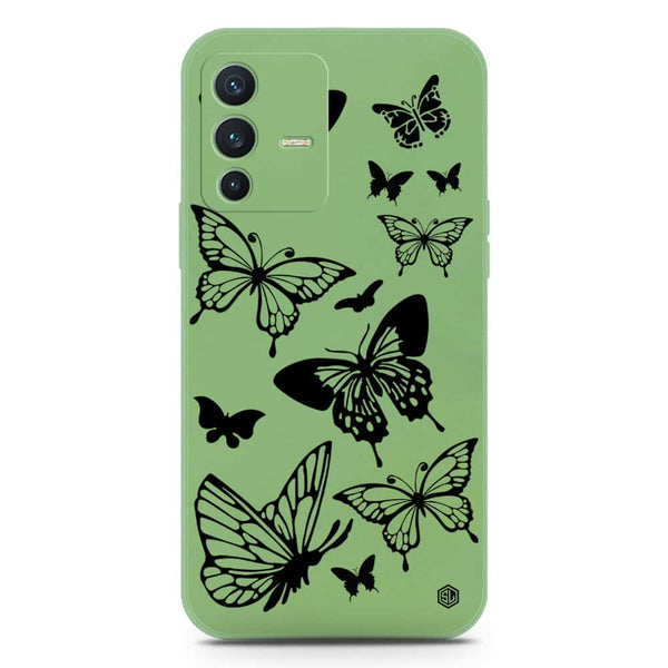 Cute Butterfly Design Soft Phone Case - Silica Gel Case - LightGreen - Vivo S12