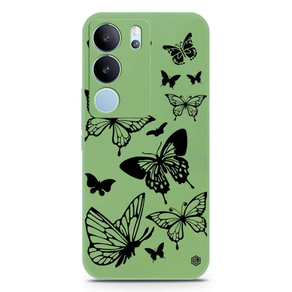 Cute Butterfly Design Soft Phone Case - Silica Gel Case - LightGreen - Vivo S17 Pro