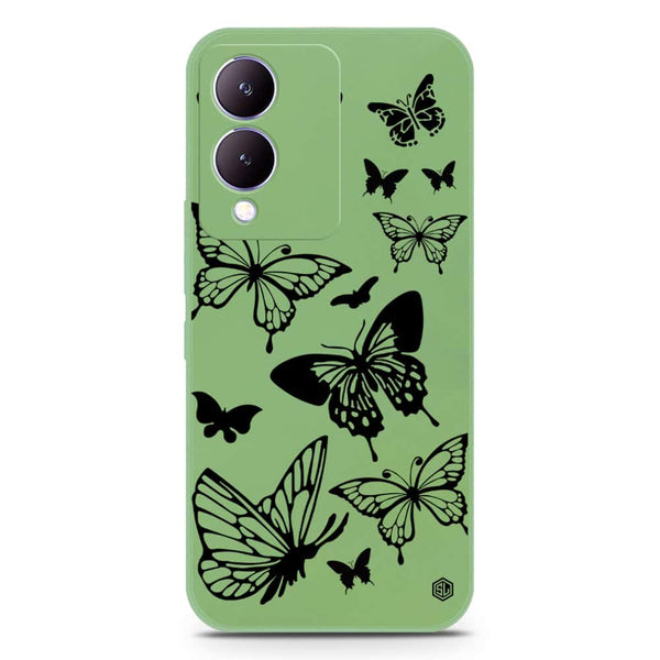 Cute Butterfly Design Soft Phone Case - Silica Gel Case - LightGreen - Vivo Y17s