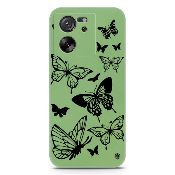 Cute Butterfly Design Soft Phone Case - Silica Gel Case - LightGreen - Xiaomi 13T