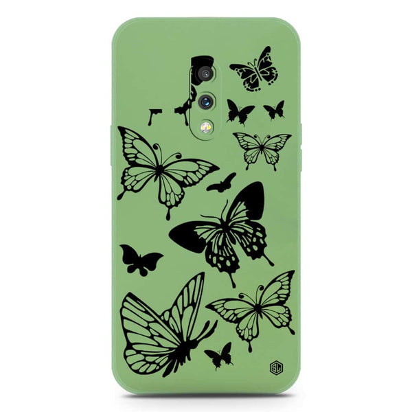 Cute Butterfly Design Soft Phone Case - Silica Gel Case - LightGreen - OnePlus 7