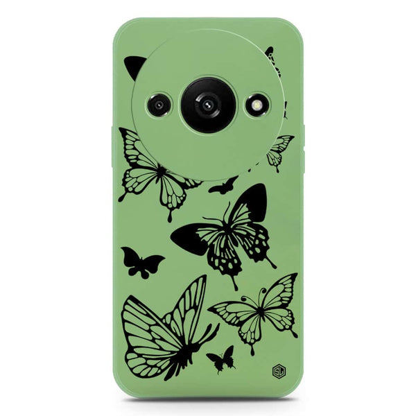 Cute Butterfly Design Soft Phone Case - Silica Gel Case - LightGreen - Xiaomi Redmi A3