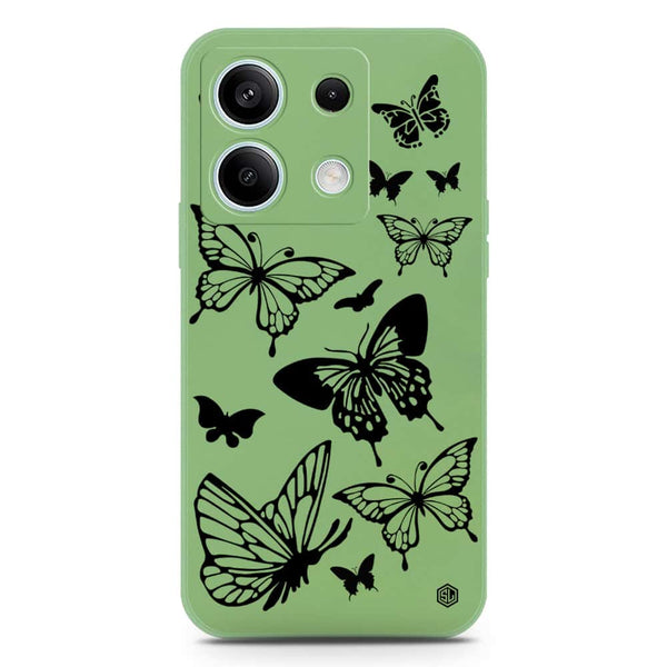 Cute Butterfly Design Soft Phone Case - Silica Gel Case - LightGreen - Xiaomi Redmi Note 13