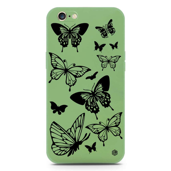 Cute Butterfly Design Soft Phone Case - Silica Gel Case - LightGreen - iPhone 6S / 6