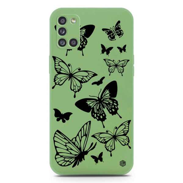 Cute Butterfly Design Soft Phone Case - Silica Gel Case - LightGreen - Samsung Galaxy A31