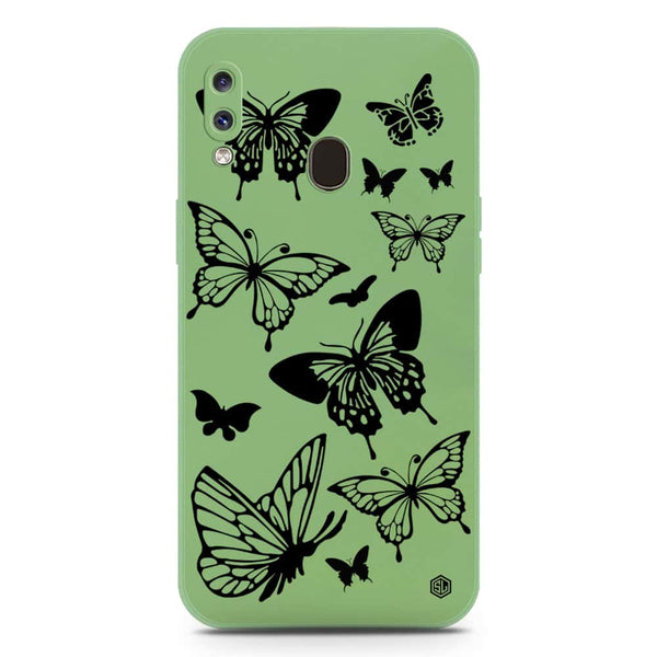 Cute Butterfly Design Soft Phone Case - Silica Gel Case - LightGreen - Samsung Galaxy A20