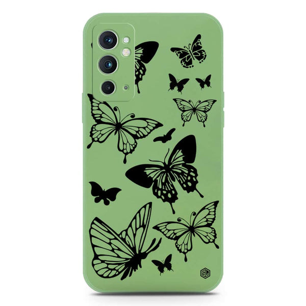 Cute Butterfly Design Soft Phone Case - Silica Gel Case - LightGreen - OnePlus 9RT 5G