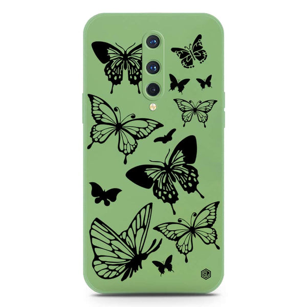 Cute Butterfly Design Soft Phone Case - Silica Gel Case - LightGreen - OnePlus 8