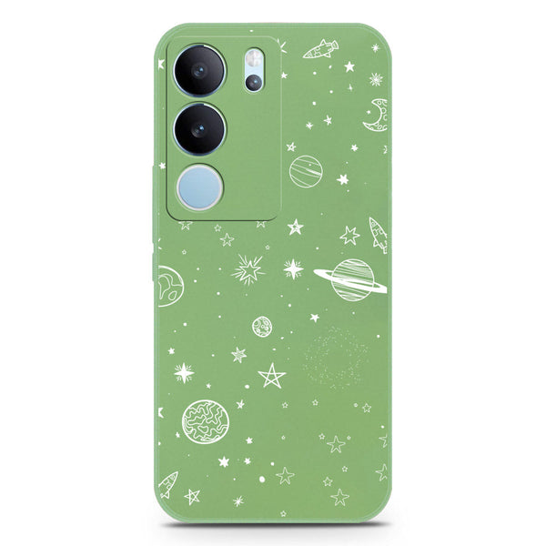 Stardust Dreams Design Soft Phone Case - Silica Gel Case - LightGreen - Vivo S17