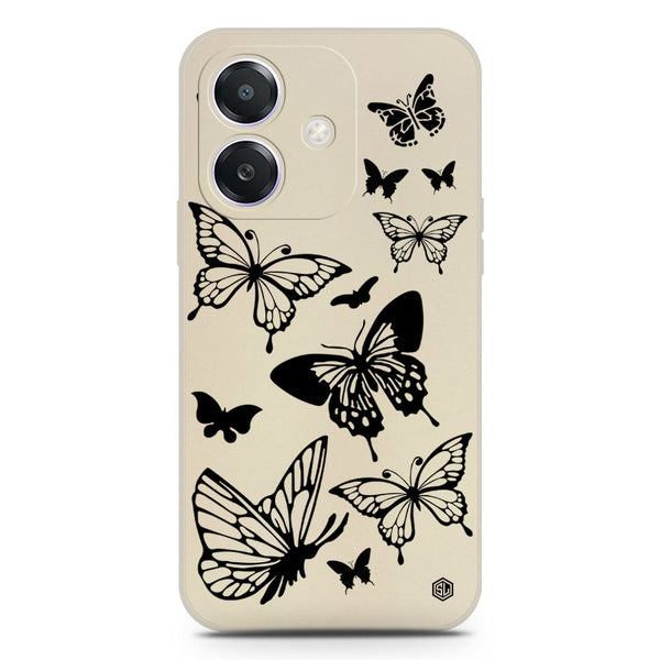 Cute Butterfly Design Soft Phone Case - Silica Gel Case - Offwhite - Oppo A3x 4G