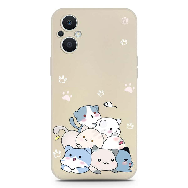 Cute Design Soft Phone Case - Silica Gel Case - Offwhite - Oppo F21 Pro 5G