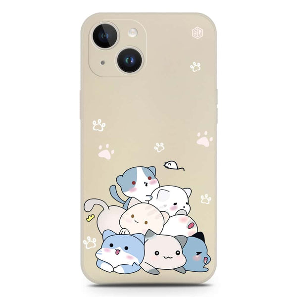 Cute Design Soft Phone Case - Silica Gel Case - Offwhite - iPhone 14 Plus