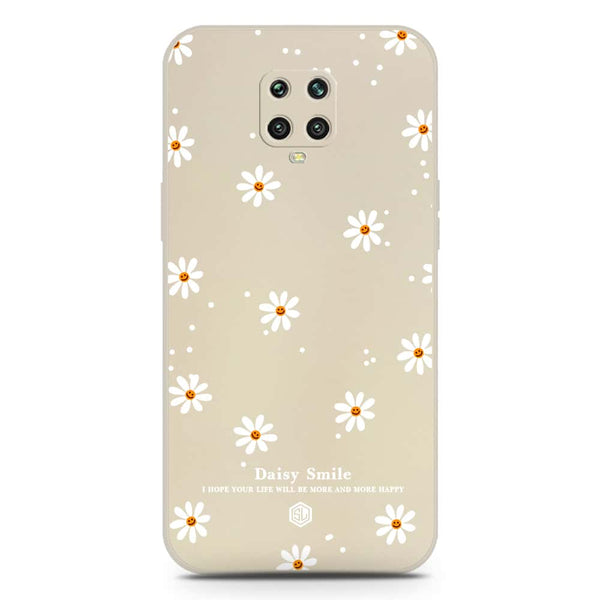 Daisy Smile Design Soft Phone Case - Silica Gel Case - Offwhite - Xiaomi Redmi Note 9 Pro