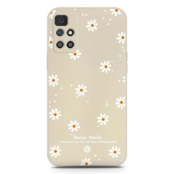 Daisy Smile Design Soft Phone Case - Silica Gel Case - Offwhite - Xiaomi Redmi 10 Prime