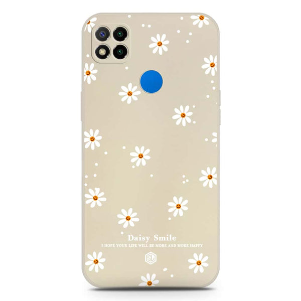 Daisy Smile Design Soft Phone Case - Silica Gel Case - Offwhite - Xiaomi Redmi 9C