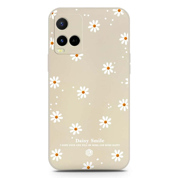 Daisy Smile Design Soft Phone Case - Silica Gel Case - Offwhite - Vivo Y33s