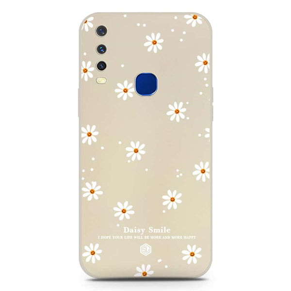 Daisy Smile Design Soft Phone Case - Silica Gel Case - Offwhite - Vivo Y17