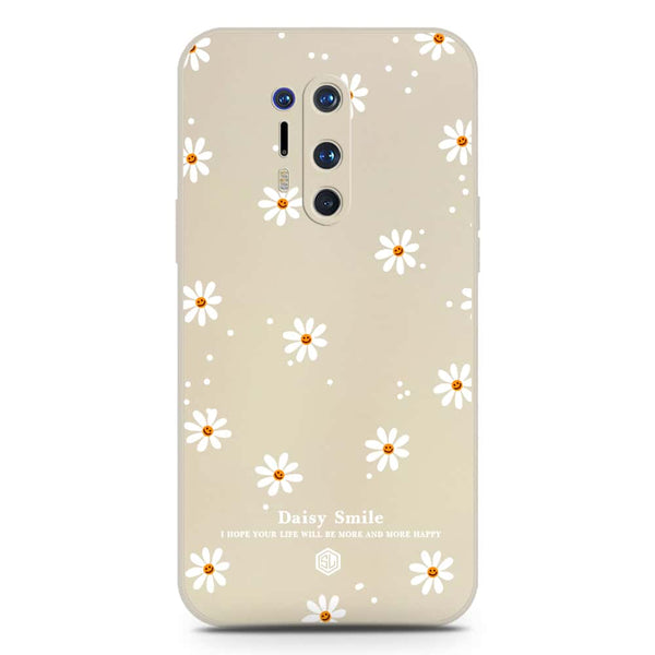 Daisy Smile Design Soft Phone Case - Silica Gel Case - Offwhite - OnePlus 8 Pro