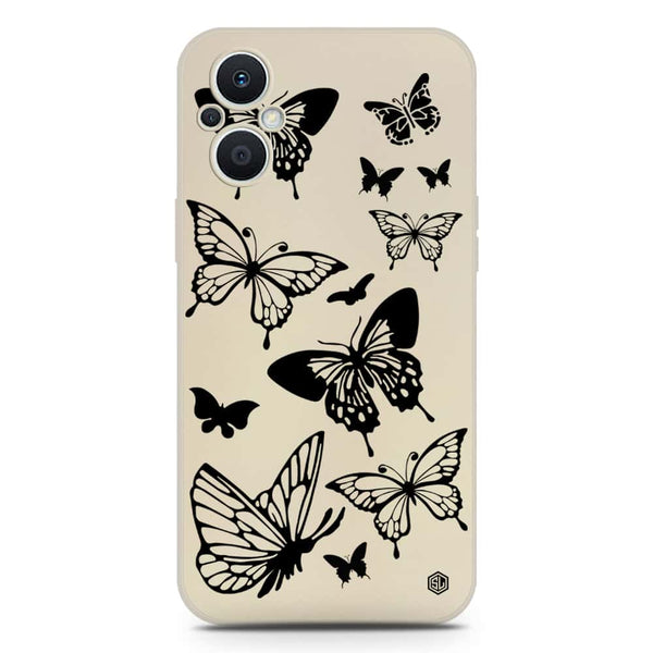 Cute Butterfly Design Soft Phone Case - Silica Gel Case - Offwhite - Oppo Reno7 Z 5G